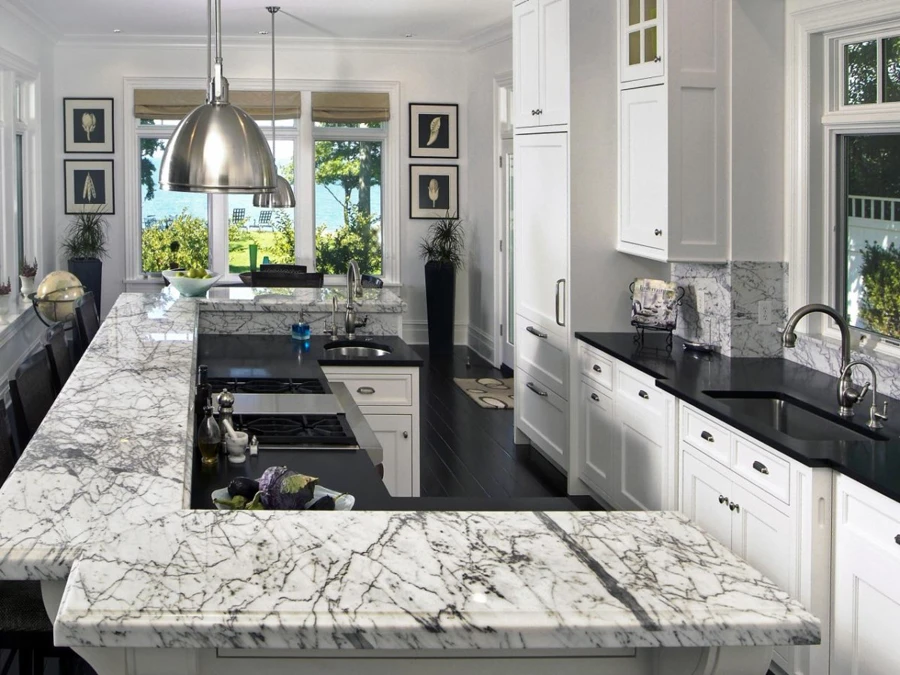 White Marble Kitchen Countertop