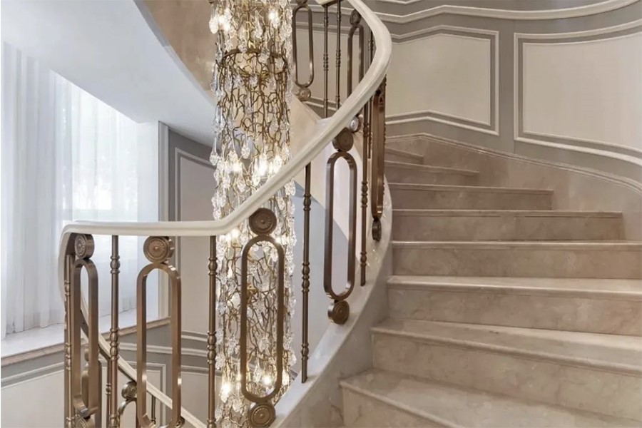 Cream marble staircase Cream marble staircase